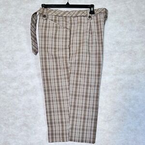 White Stag Stretch‎ Plaid Pants Womens Belted High Waist Plaid Capris Women's 12